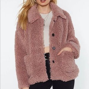 Pink/Mauve Shaggy Coat